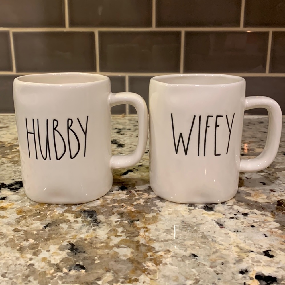Rae Dunn Hubby & Wifey mugs